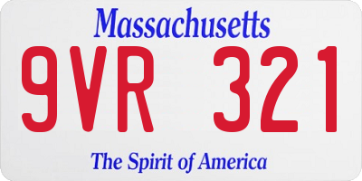 MA license plate 9VR321