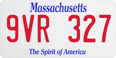 MA license plate 9VR327