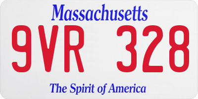 MA license plate 9VR328