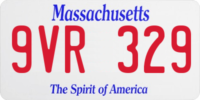 MA license plate 9VR329