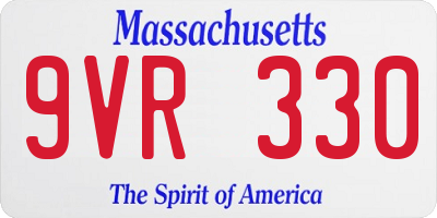 MA license plate 9VR330