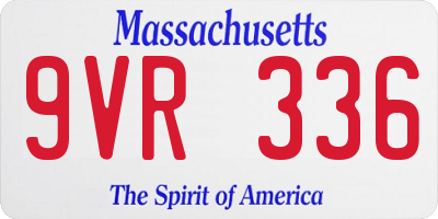 MA license plate 9VR336