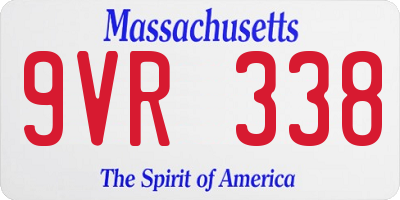 MA license plate 9VR338