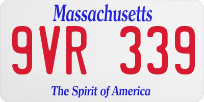 MA license plate 9VR339