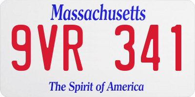 MA license plate 9VR341