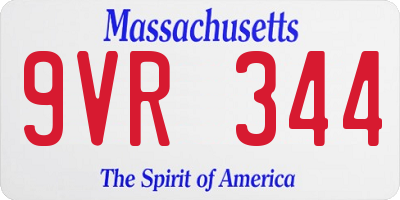 MA license plate 9VR344