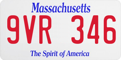MA license plate 9VR346