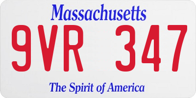 MA license plate 9VR347