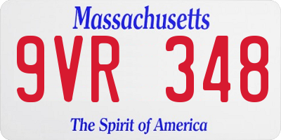 MA license plate 9VR348