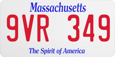 MA license plate 9VR349