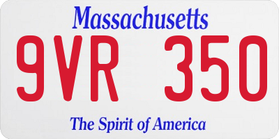 MA license plate 9VR350