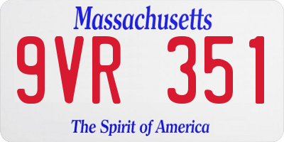 MA license plate 9VR351