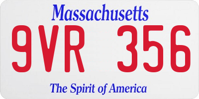 MA license plate 9VR356