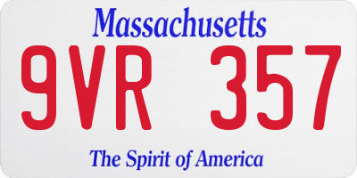 MA license plate 9VR357