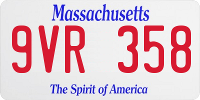 MA license plate 9VR358