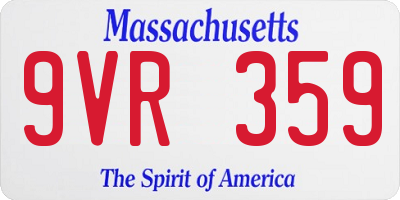 MA license plate 9VR359