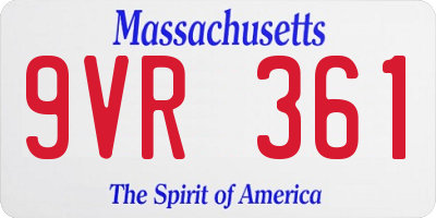 MA license plate 9VR361