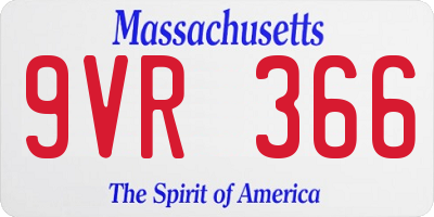 MA license plate 9VR366