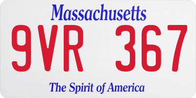MA license plate 9VR367