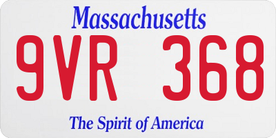 MA license plate 9VR368