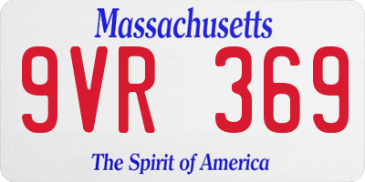 MA license plate 9VR369
