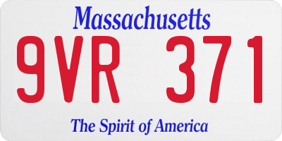 MA license plate 9VR371