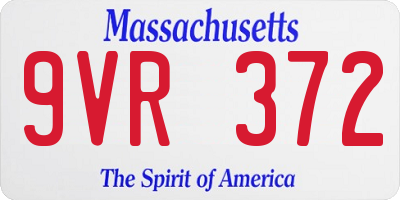 MA license plate 9VR372