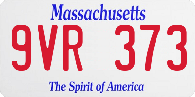 MA license plate 9VR373