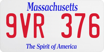 MA license plate 9VR376