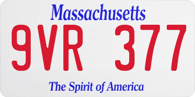 MA license plate 9VR377