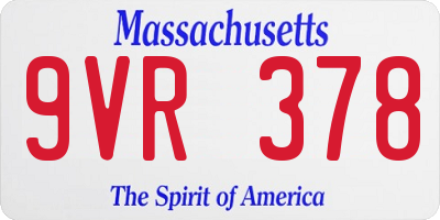 MA license plate 9VR378