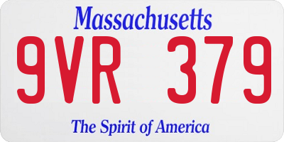 MA license plate 9VR379