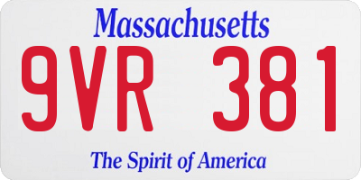 MA license plate 9VR381