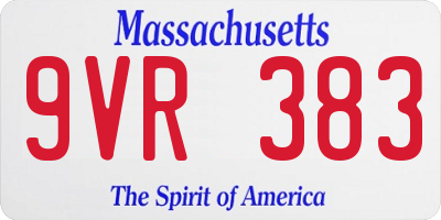 MA license plate 9VR383