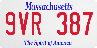 MA license plate 9VR387