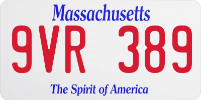 MA license plate 9VR389