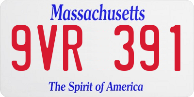 MA license plate 9VR391