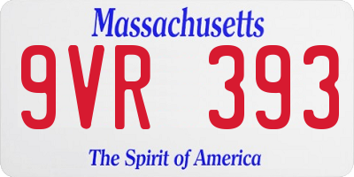 MA license plate 9VR393