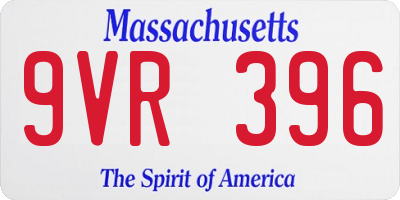 MA license plate 9VR396