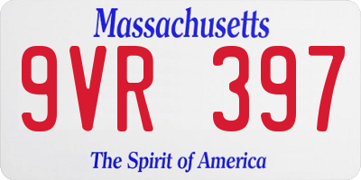 MA license plate 9VR397