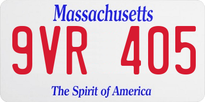 MA license plate 9VR405