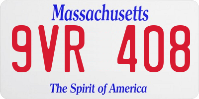 MA license plate 9VR408