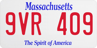 MA license plate 9VR409