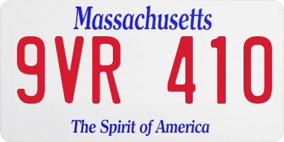 MA license plate 9VR410