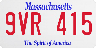 MA license plate 9VR415