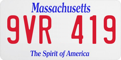 MA license plate 9VR419