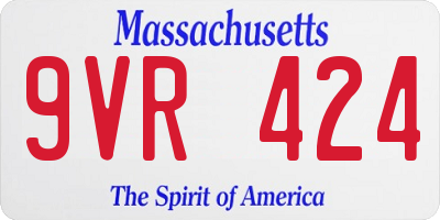 MA license plate 9VR424