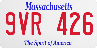 MA license plate 9VR426