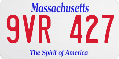 MA license plate 9VR427