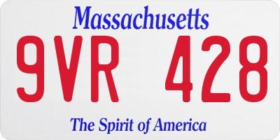 MA license plate 9VR428